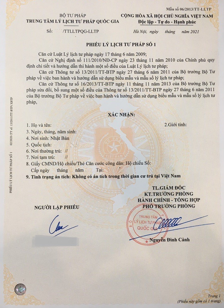 Có mấy loại Phiếu lý lịch tư pháp? Sự khác nhau giữa từng loại?